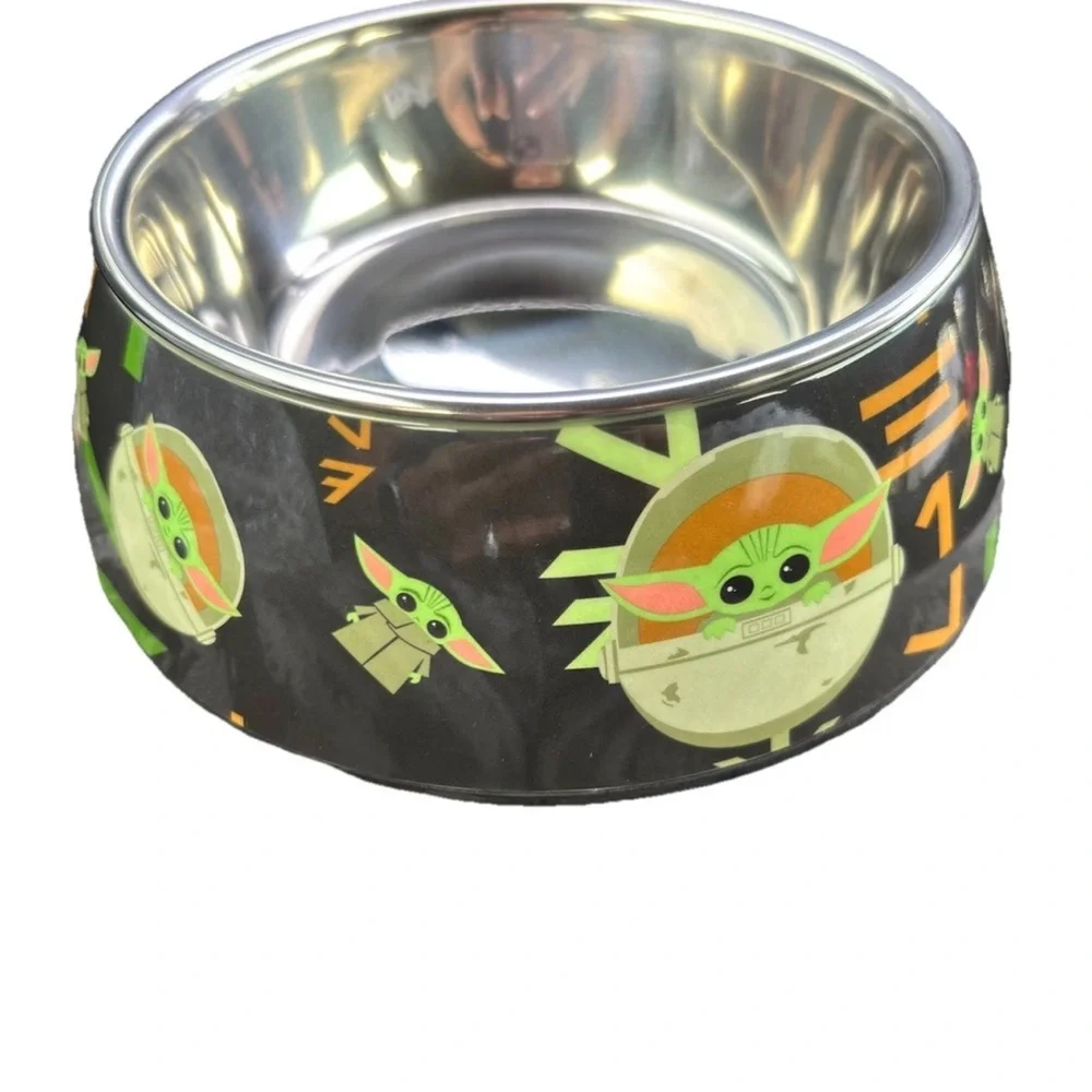 Star Wars Mandalorian The Child stainless with Melamine Stand 1.75 c. Pet Bowl